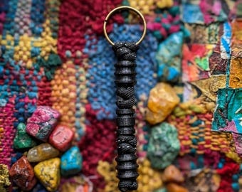 Bead Keychain - Glitter Black