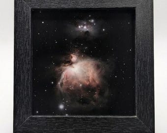 4"x4" Framed Orion Nebula Photo - UV Print on Glass