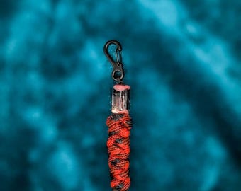 Glass Bead Keychain - Black & Red