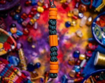Bead Keychain - Flo Orange