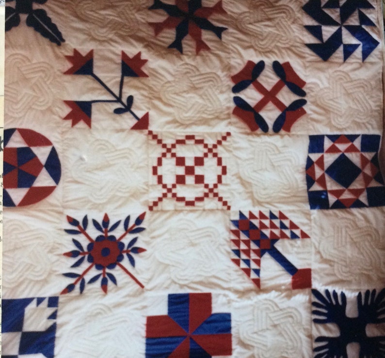 Colonial Quilt traces. Patterns to Colonies in Red White &amp; | Etsy