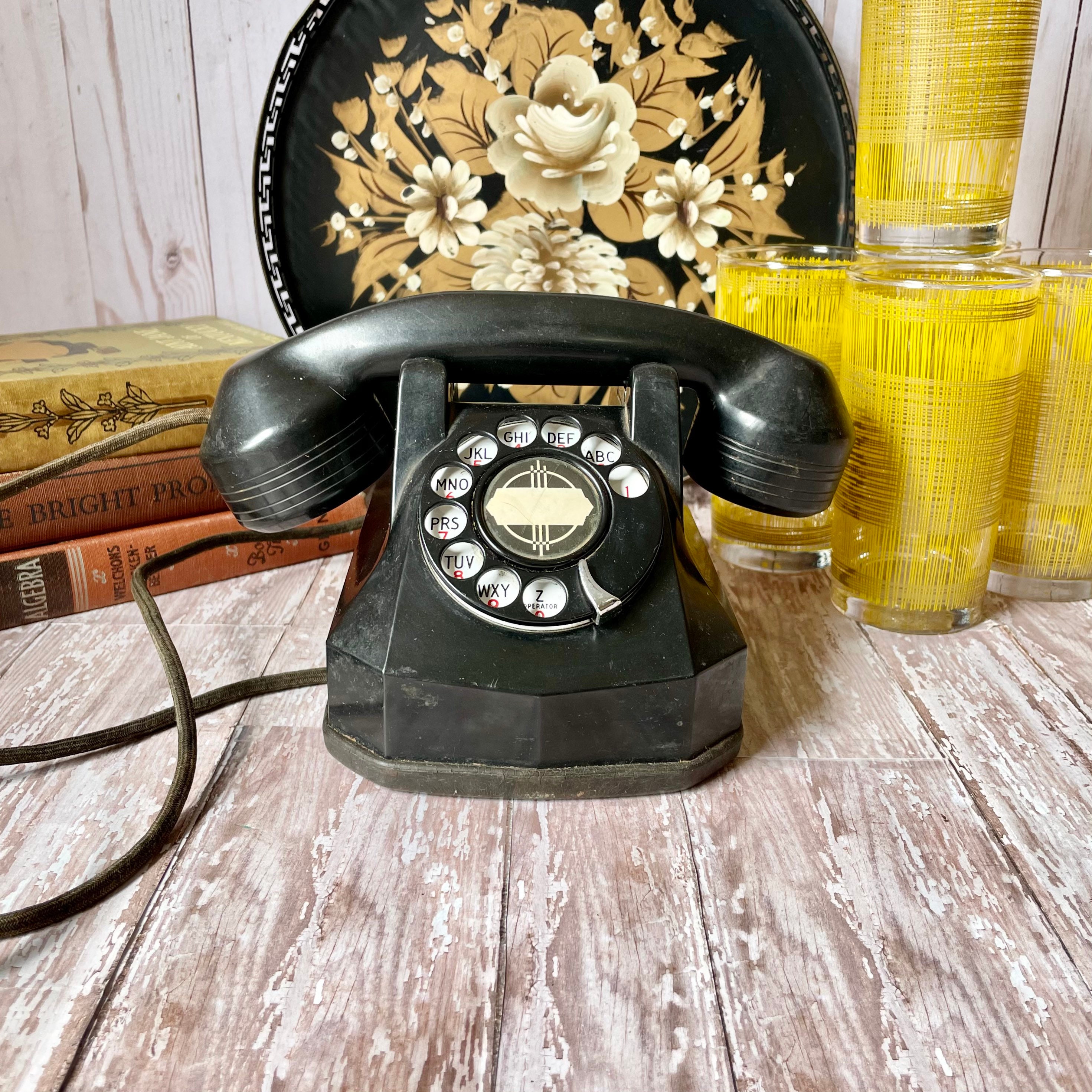 Art Deco 1930 Wall Mount Black Bakelite Telephone Vintage Jukebox