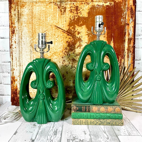 Pair Ceramic Lamps Etsy