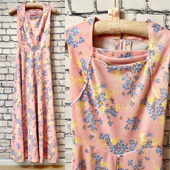 70's maxi dress pink cowl neck witchcore Elegant Strapless White Ruffle Dress