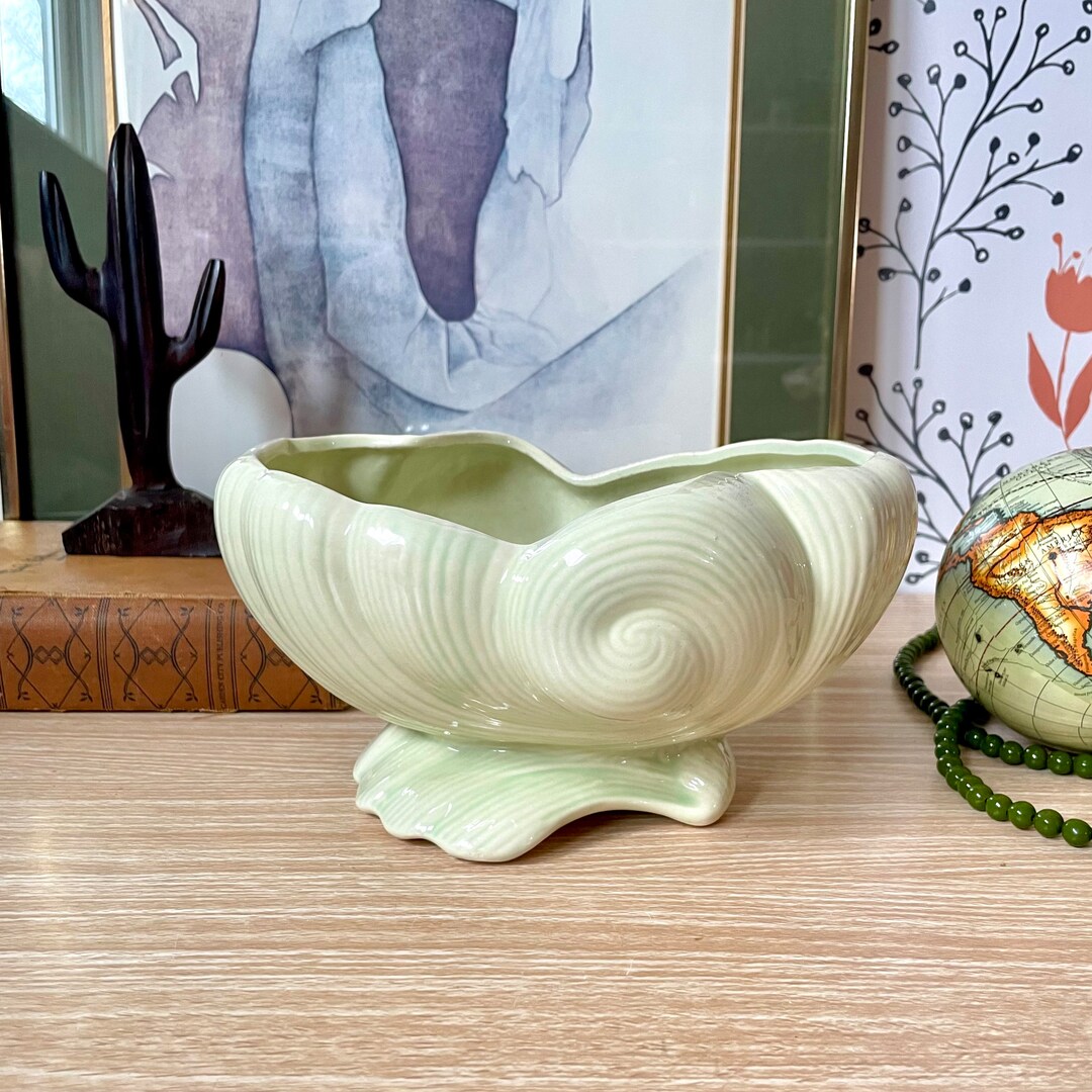 Vintage Shawnee Shell Planter Mid Century Kenwood Pottery Etsy