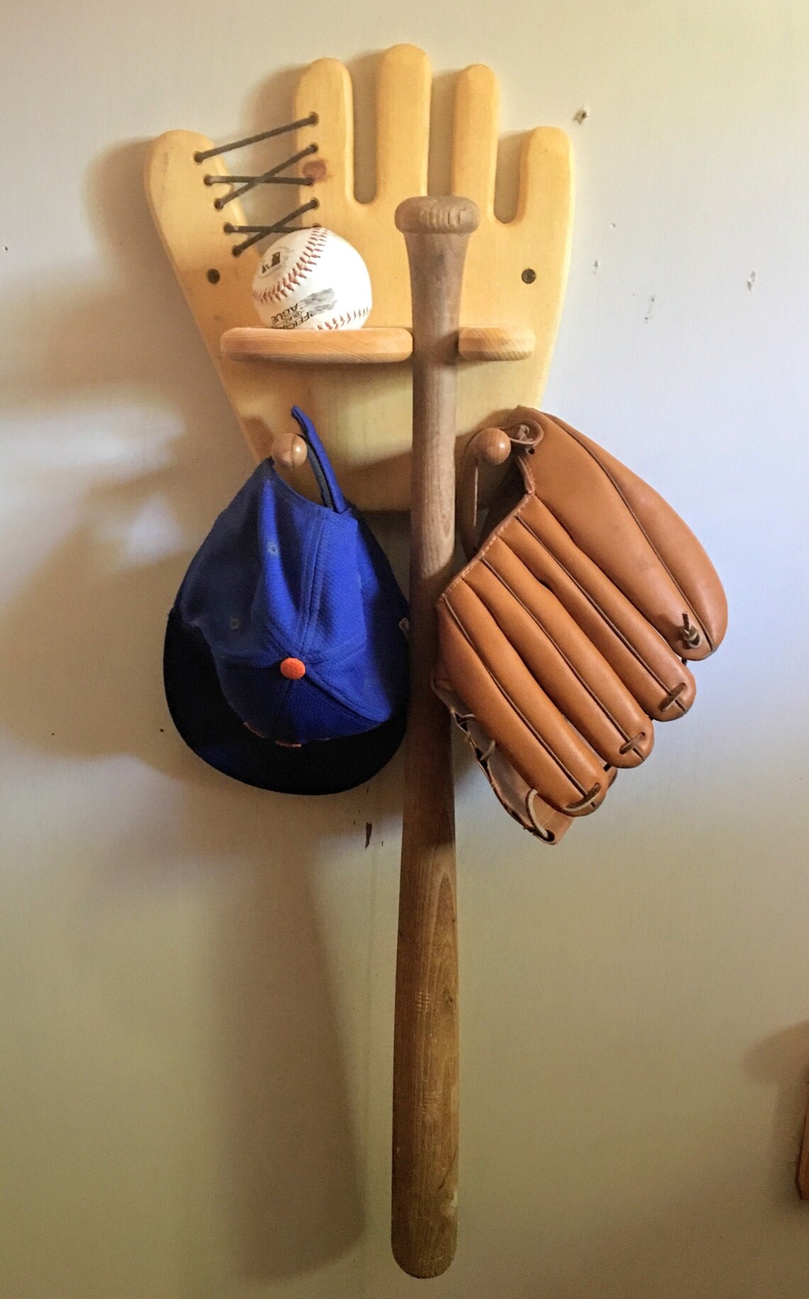 Bat Ball and Glove Holder for Wall Handcrafted Etsy