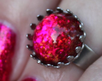 230~ Nail Polish Jewelry, Round, Stainless Steel, Ring using Polished For Days nail polish, gift, jewelry, hand painted