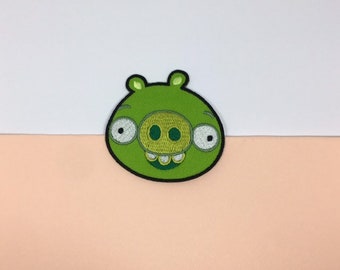 5,8x5,8cm Aufnäher rot Bügelbild Angry Birds Comic Kinder