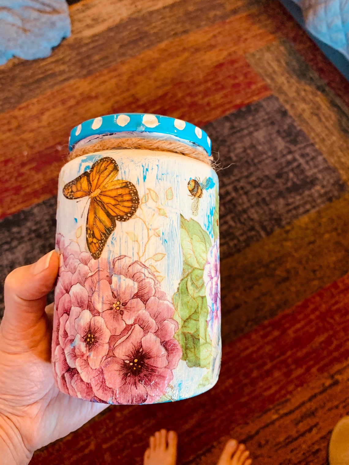 Decoupage Mason Jar Etsy