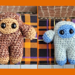 Cryptid Squad Amigurumi Bigfoot and Yeti Mini Plush (+keychain available)