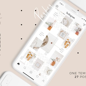 PARKER Instagram Puzzle Template for Photoshop + video tutorial - Creative, Unique, Minimalist, Collage Style