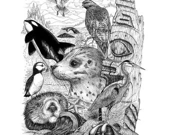 Limitierte Auflage der kanadischen Wildtierdruckserie B