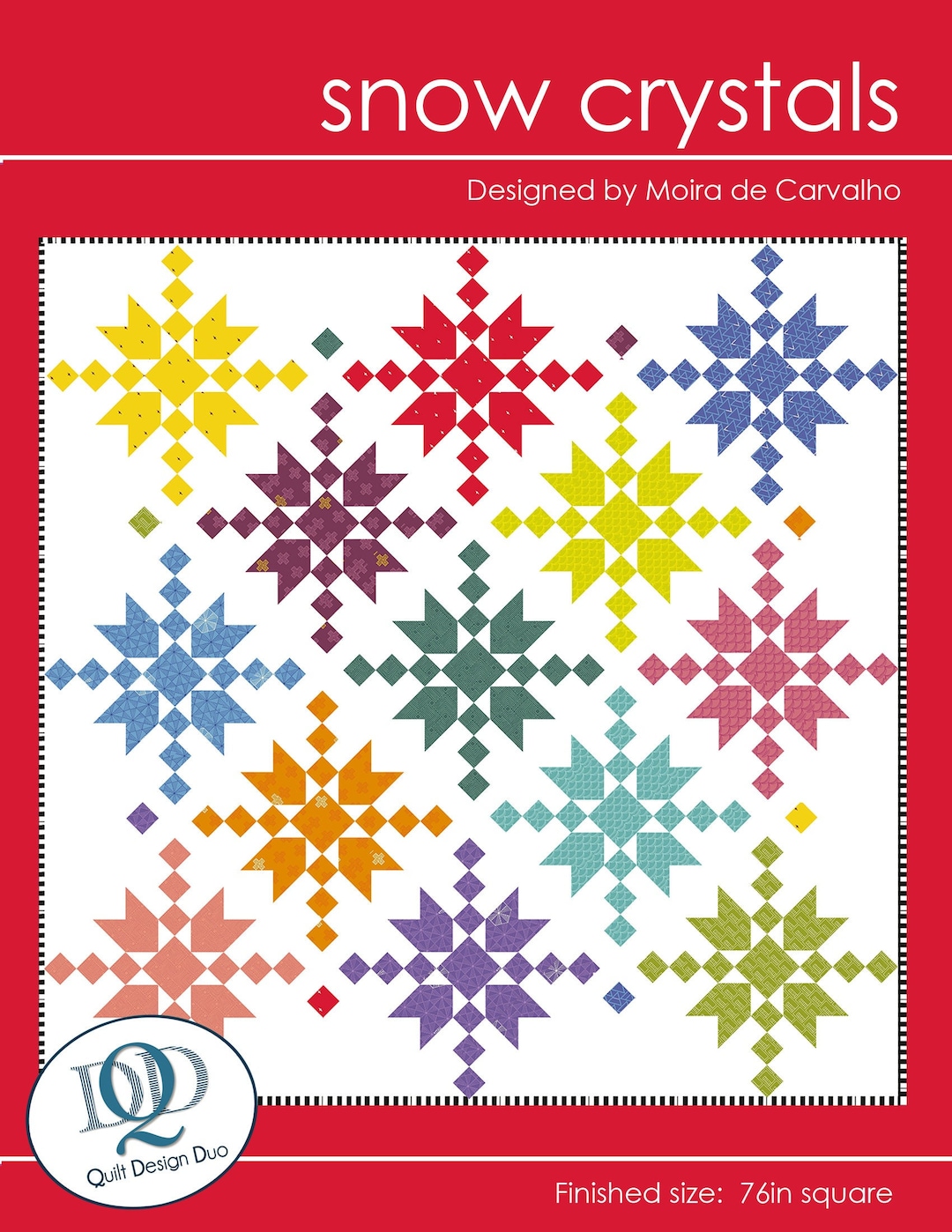 Snow Crystals Quilt Pattern in 2 Sizes Etsy