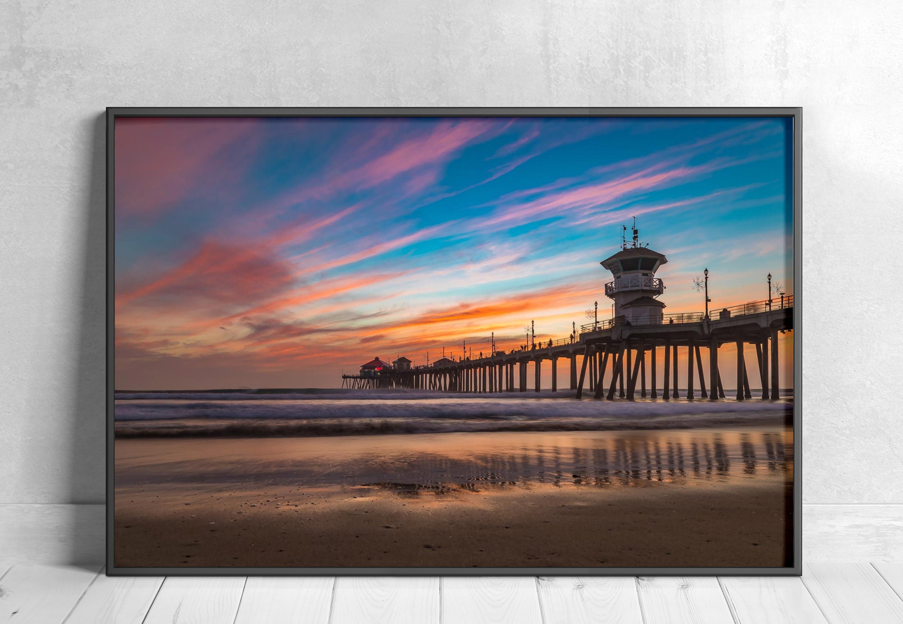 Huntington Beach Sunset Fine Art Print Beach Pier Wall Art Etsy