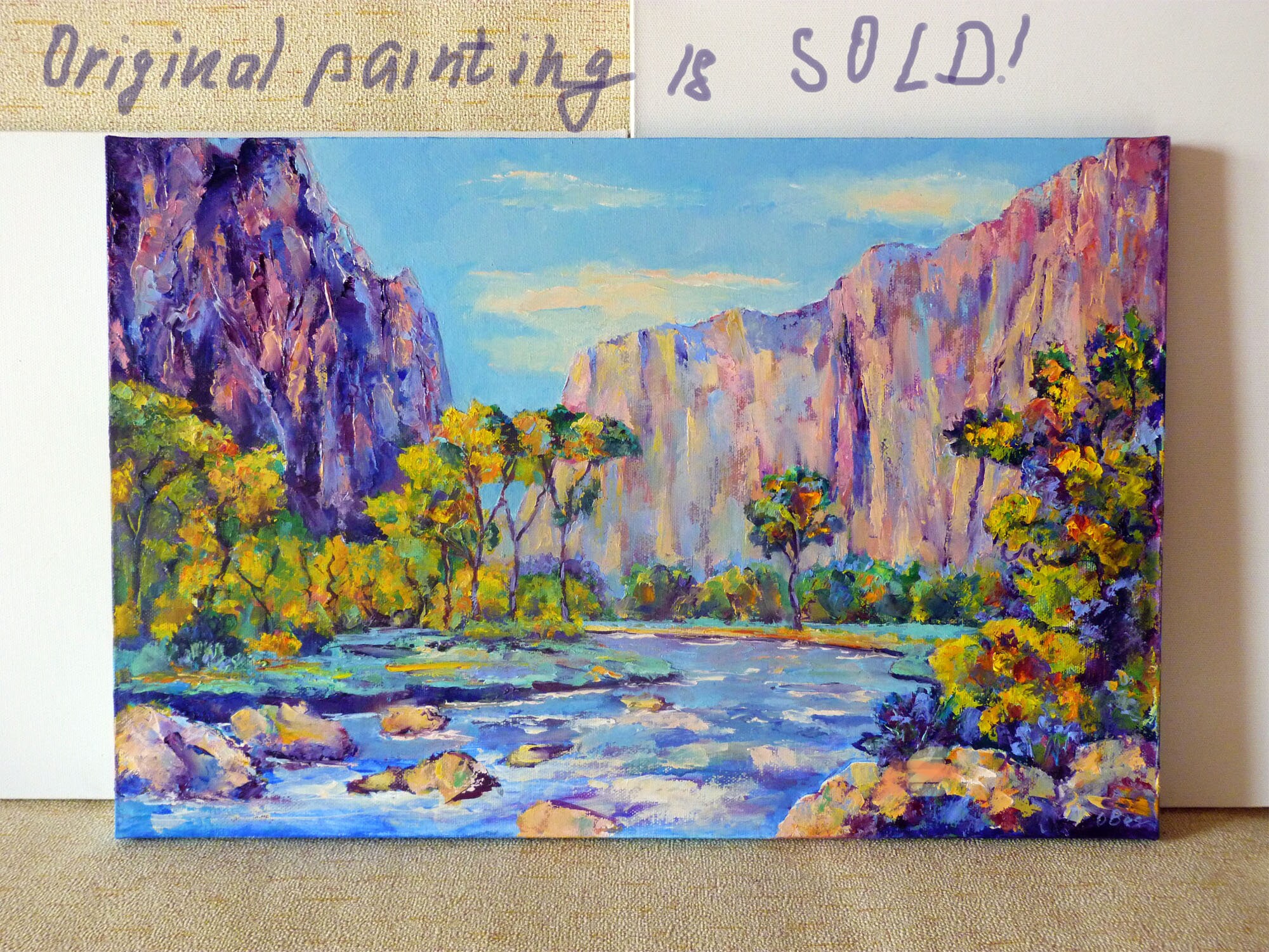 Zion National Park Original Art Print Zion Landscape Wall Art Etsy