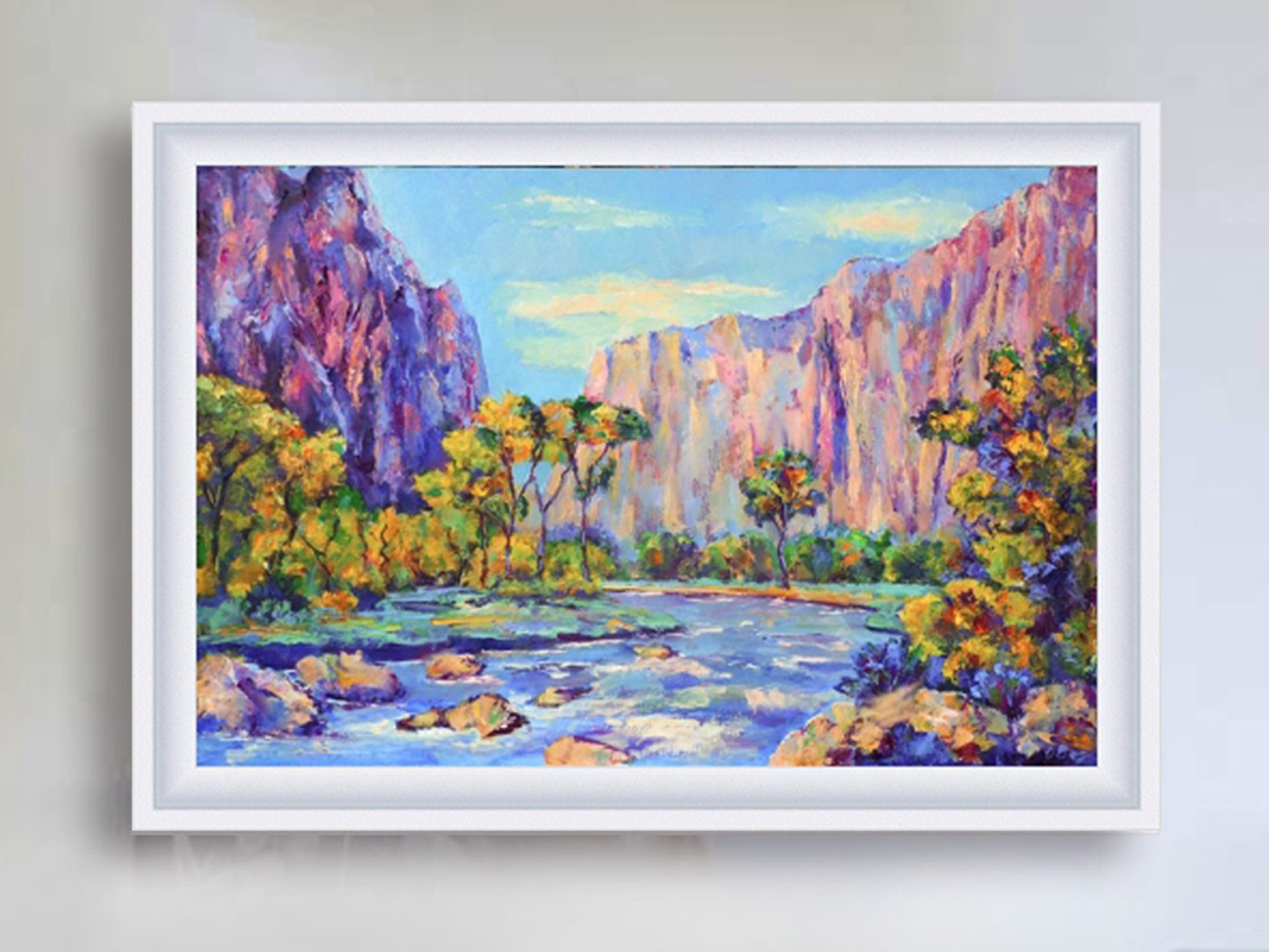Zion National Park Original Art Print Zion Landscape Wall Art Etsy