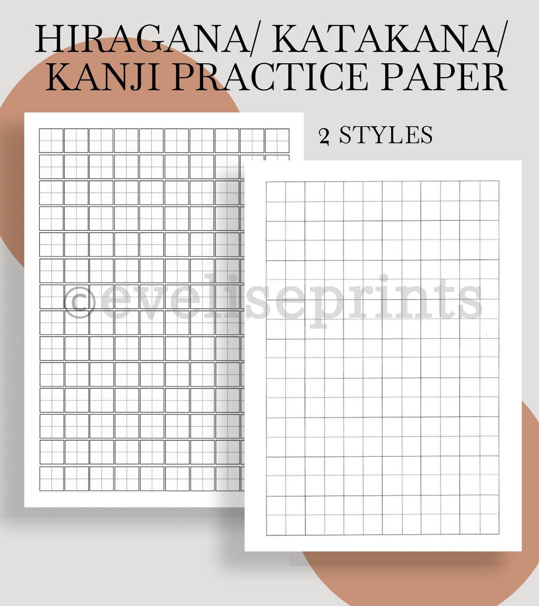 Japanese Hiragana/ Katakana/ Kanji Practice Paper japanese Writing ...