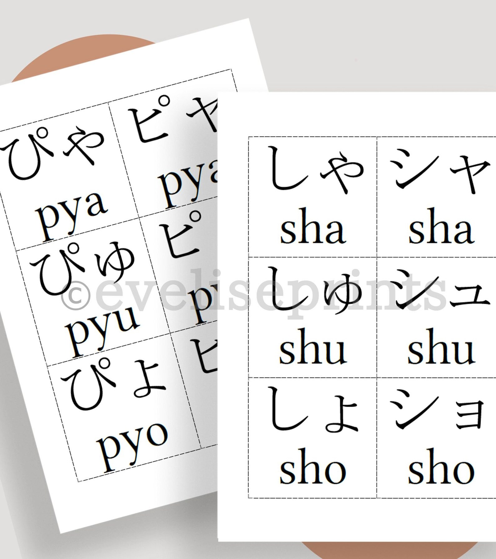 Japanese Hiragana & Katakana Flashcards printable Etsy