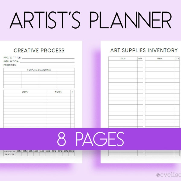 Artist's Planner / Creative Project Planner | Clean & Minimalist Design (A4, A5, A6) | Printable Pages