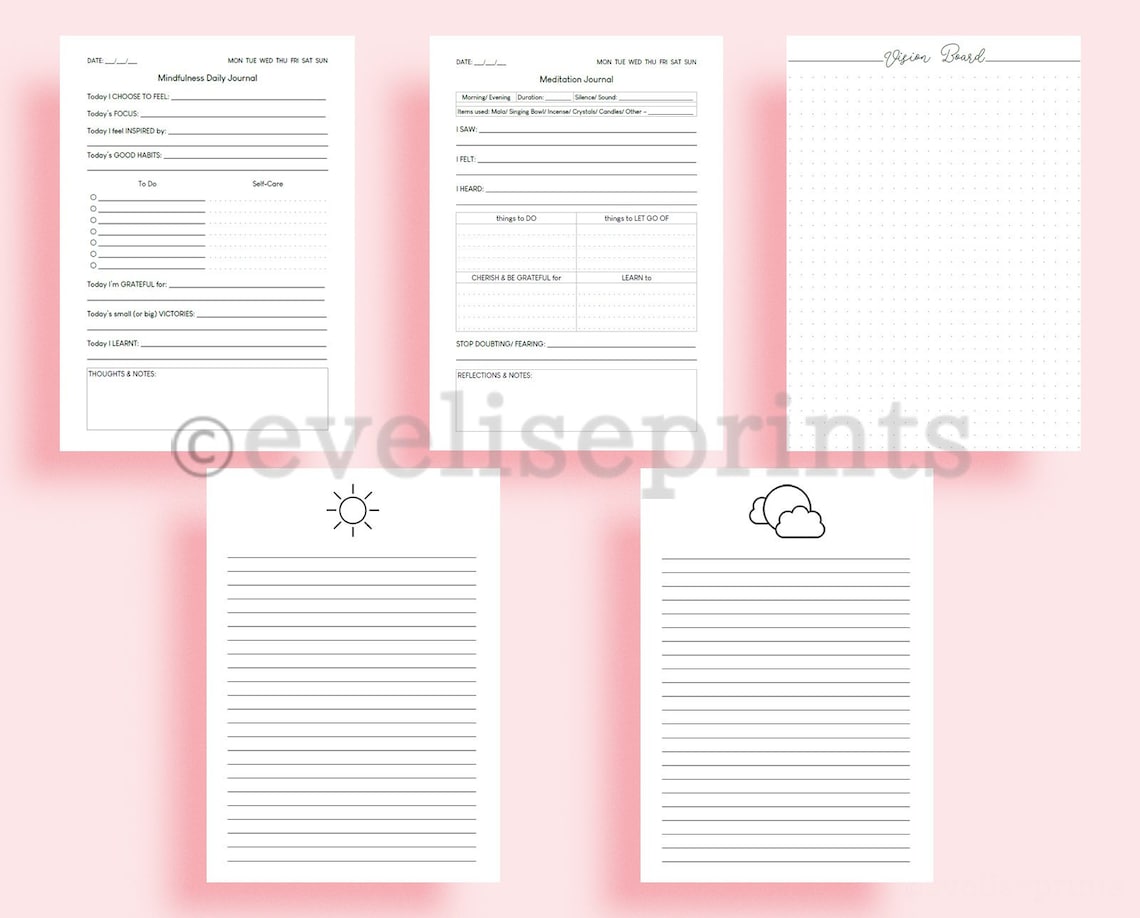 Journaling Pages Clean & Minimalist Design A4 A5 A6 - Etsy