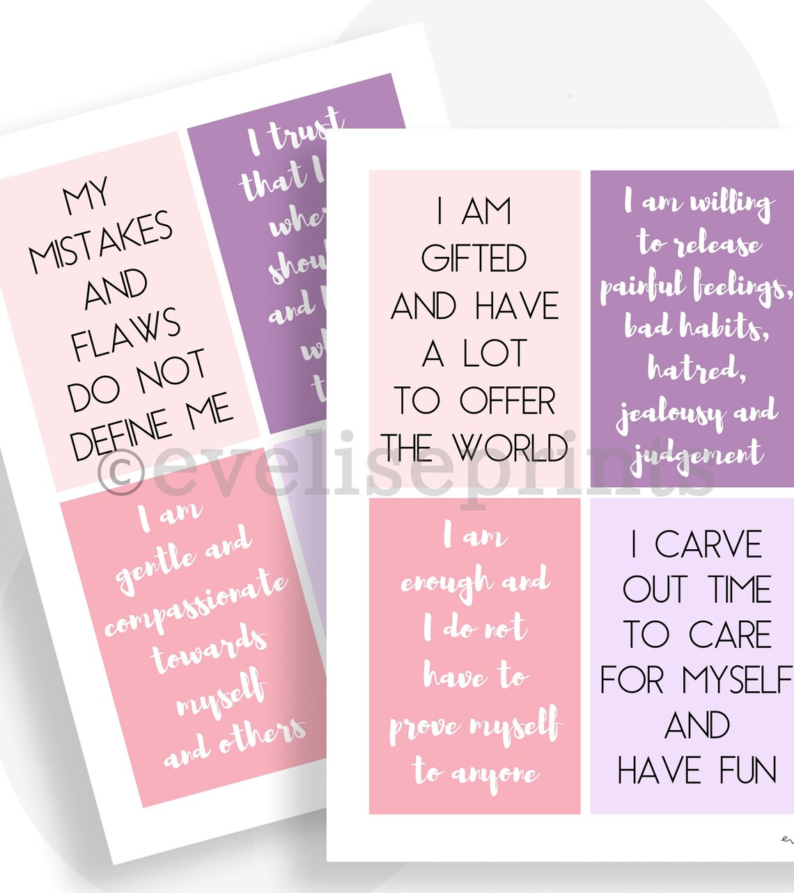 Affirmation Cards Set for Self-love Self-esteem & Respect - Etsy