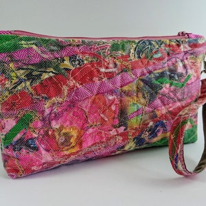 Bolso de noche rosa rosa. Bolso de Cosméticos. Pulsera de diseño único