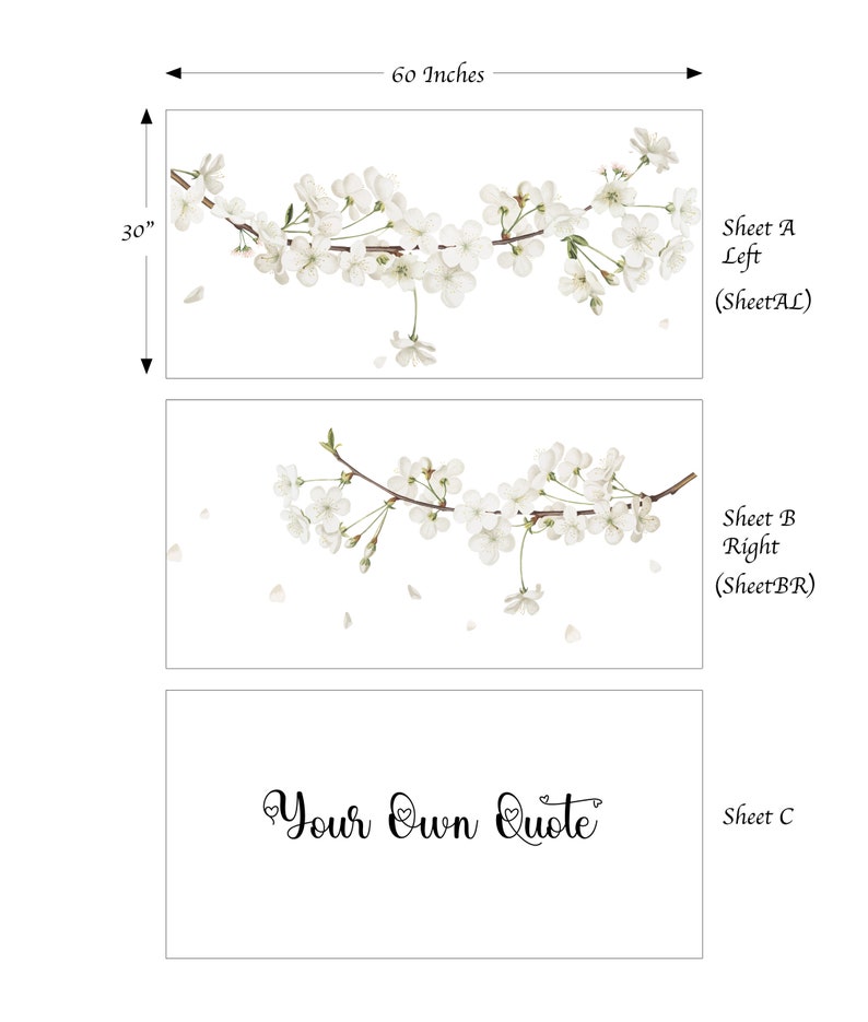 Cherry Blossom Wall Decals Sticker Living Room Nursery Bedroom Etsy