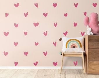 Hand Drawn Heart Wall Decals - Kids Room Decor