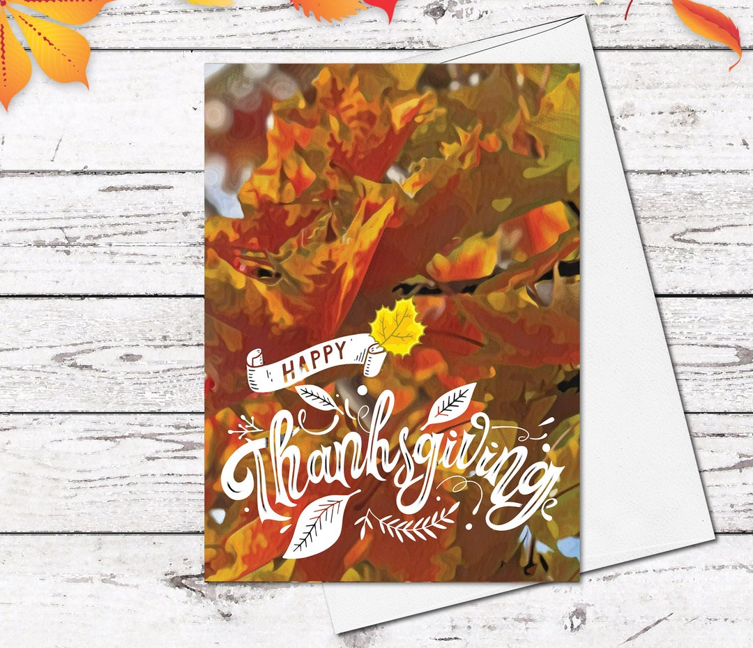 Supperb Thanksgiving Cards Set of 4 - Happy Thanksgiving Card Autumn ...