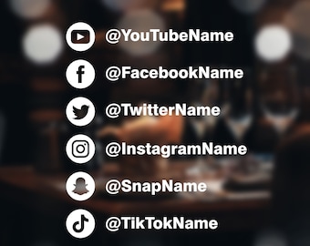 Custom Social Media Handle Decal, Car Window Vinyl Sticker