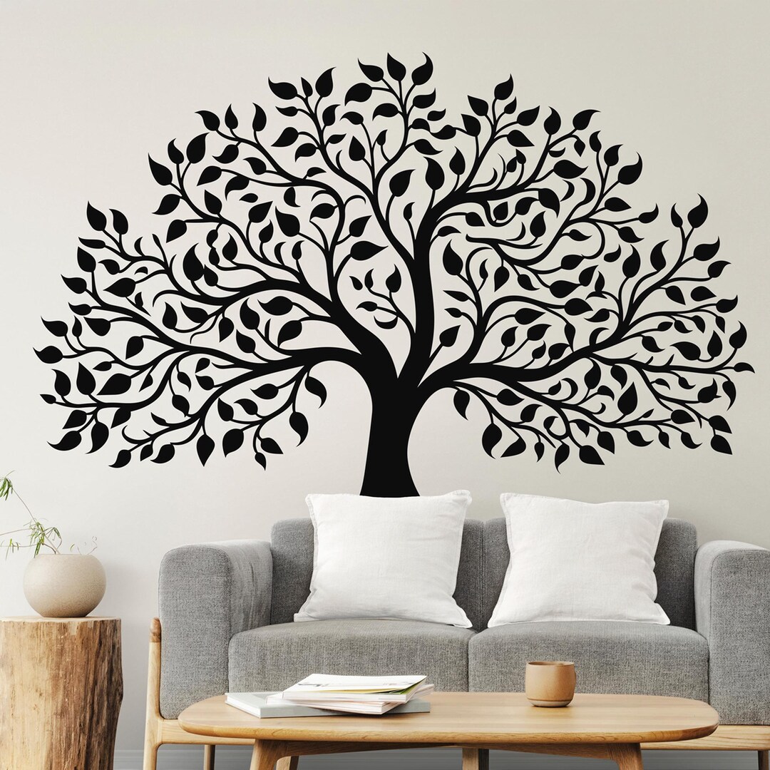 Large Tree Wall Decal – Modern Peel & Stick Vinyl Wall Art - Etsy