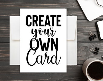 Custom Greeting Card with Envelopes, Personalized Invitation Card, Create Your Own Birthday Cards, Personalized Cards