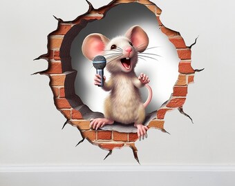 Bonito Agujero De Ratón – Calcomanía De Vinilo De