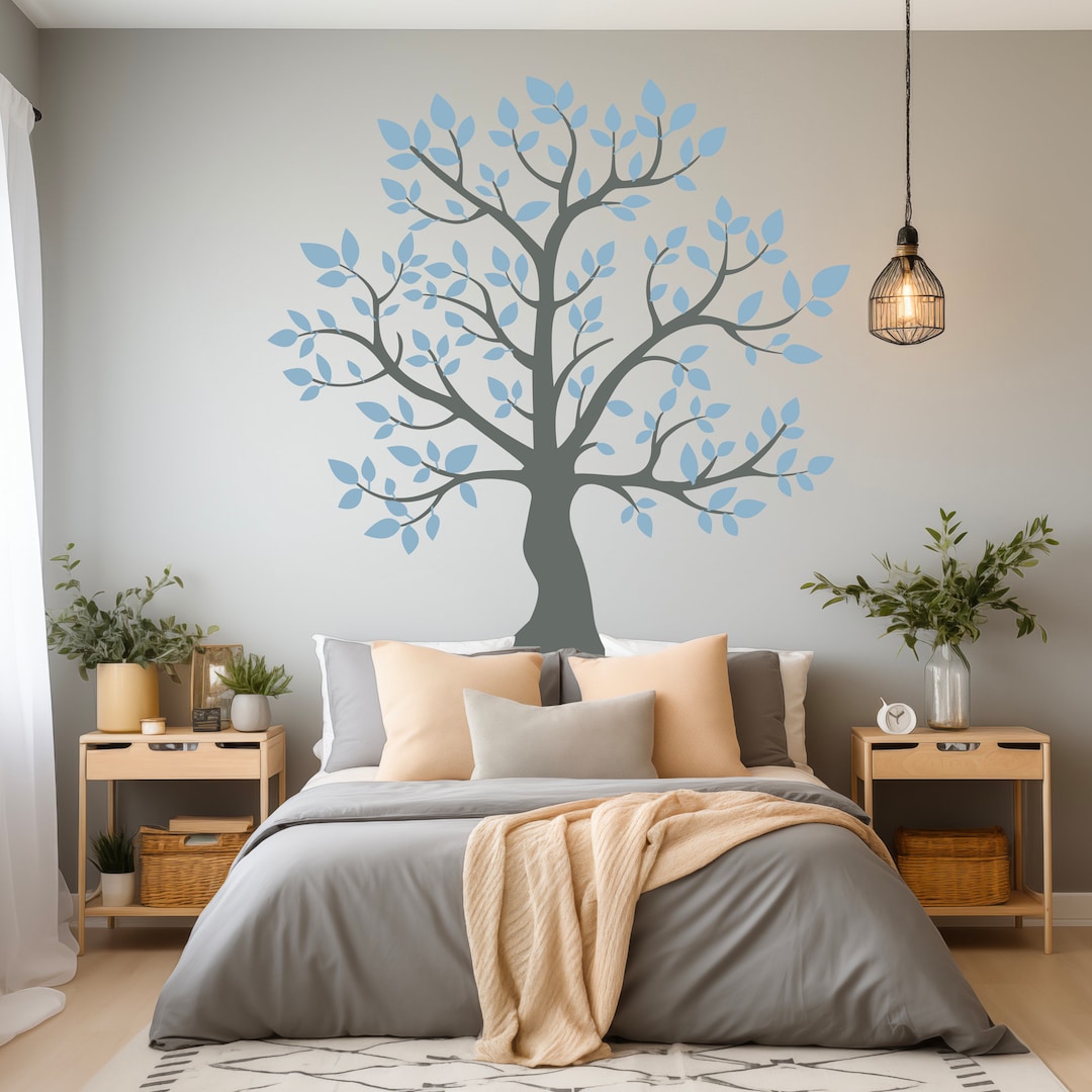 Vinyl Tree Wall Decal With Birds – Extra Large, Colorful, Tree Sticker ...