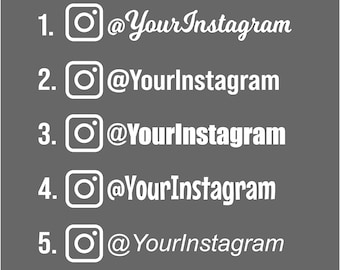 Calcomanía de vinilo para ventana de automóvil con el identificador de Instagram personalizado: calcomanía personalizada para redes sociales para promoción comercial y uso personal: Instagram personalizado