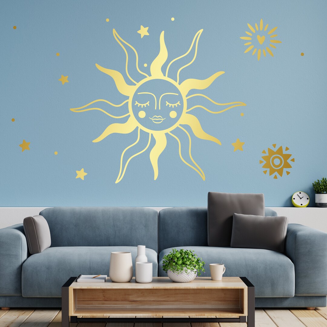 Radiant Boho Sunburst Wall Decals Chic Modern Nursery Décor Removable