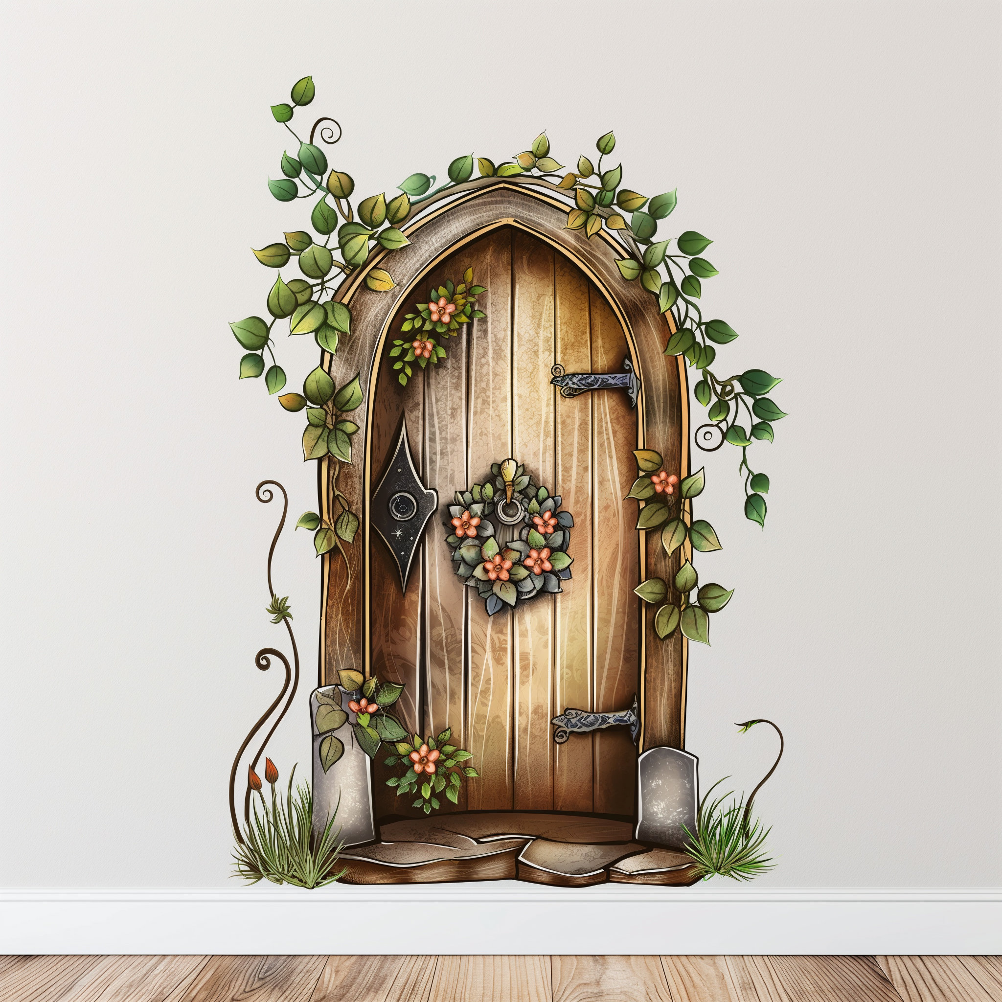 Whimsical Fairy Door Wall Decal - Mystical Woodland Forest Decor - Kids ...