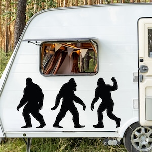 3er-Pack Big Foot RV-Aufkleber für Auto, Wohnmobil, Sasquatch zu Fuß für RV, Camper, Trucks Camping Aufkleber, Adventure Aufkleber, Big Foot RV Aufkleber