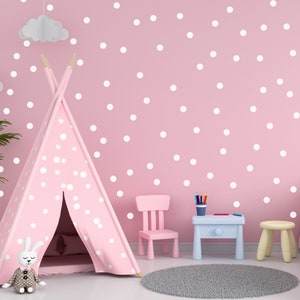 Small White Dot Vinyl Wall Decal Sticker Decoration, Circle Vinyl Decals for Living Room, Baby Nursery Wall Decals, Dots Vinyl Stickers