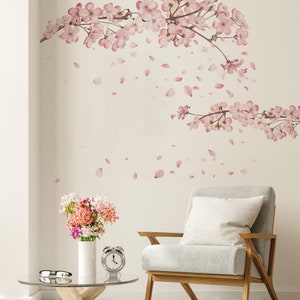 Supperb Cherry Blossom Wall Decals Sticker Living Room Nursery Bedroom Spring Flowers Wall Décor Vinyl Wall Decor Sticker Birds Wall Decor