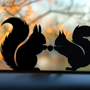 Cute Miniature Squirrel Stickers - Set of 6 Tiny Squirrel Decals for Car Mirrors, Laptops, and Windows, Adorable Small Squirrel Sticker