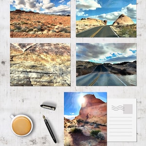 Nevada Red Rock Landscapes Cartes postales Carte postale Cartes postales Cartes Desert Art Southwest Cadeau Colorful Artwork Las Vegas Travel Posters Prints