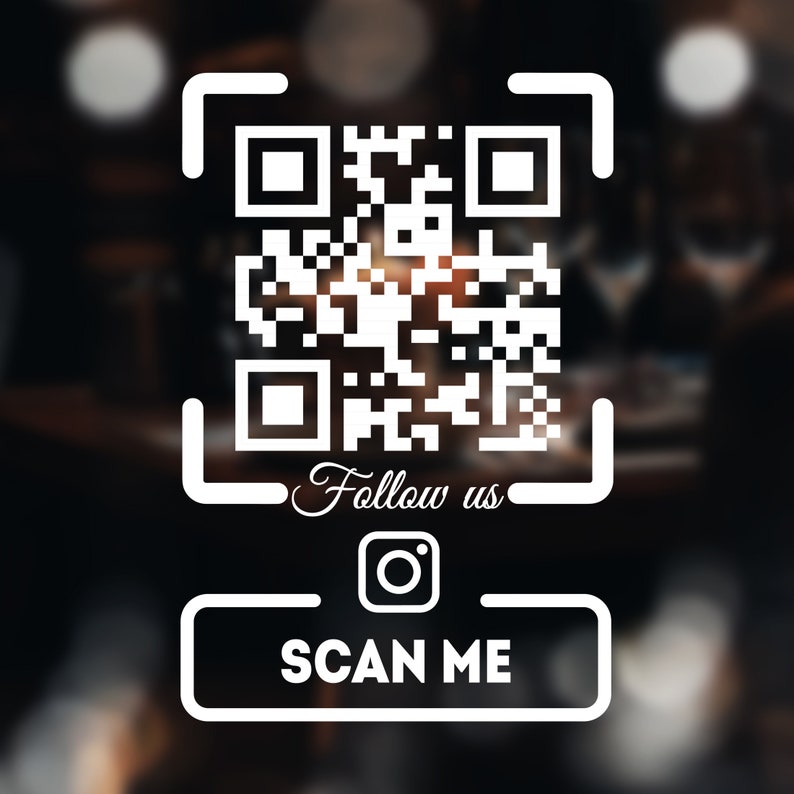 Custom QR Code Scan Me QR Code Custom Text Social Media Etsy