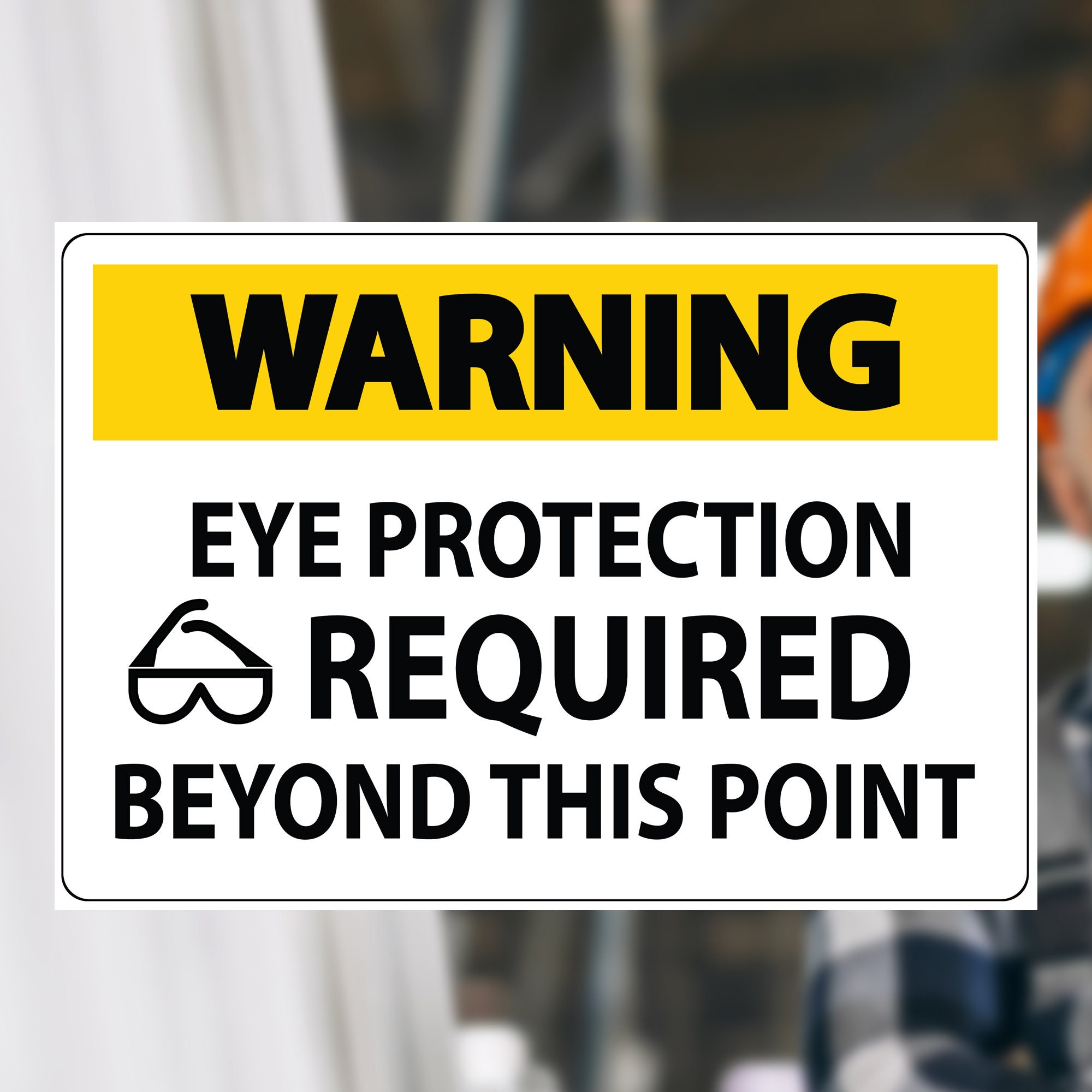 Eye Protection Required Sign Decal Vinyl Decal Window Wall Door Sticker  Store Workplace Facility Eye Protection Required OSHA Safety Signs - Etsy, image size:2000x2000