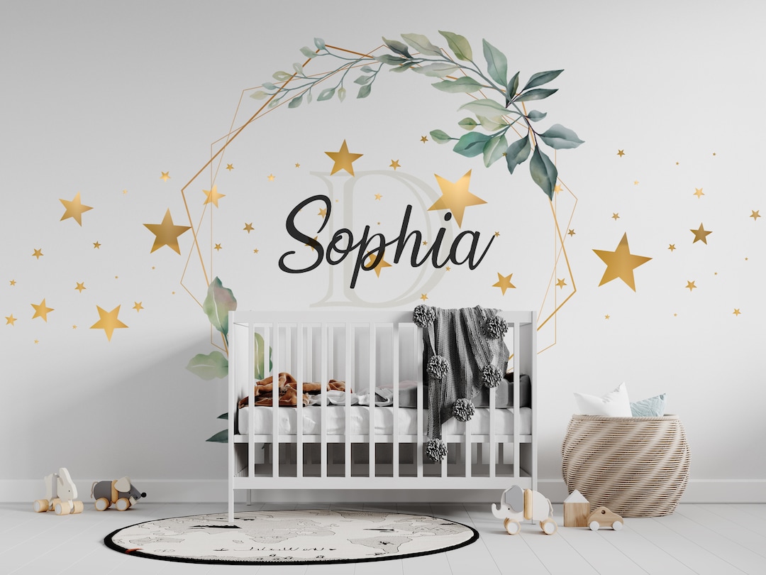 Personalized Names Wall Decal, Custom Name Stars Sticker for Boys and ...