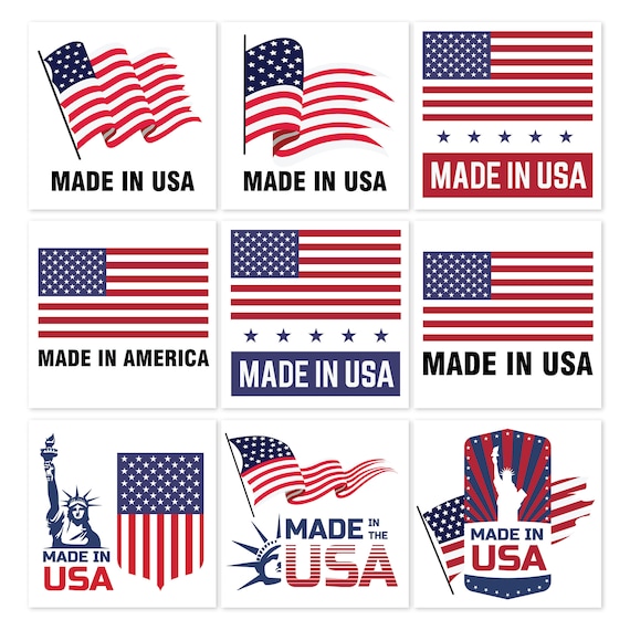 Made In USA Shield Vintage Sticker – American Flag Captain Decal For Car Truck, Glossy Red Vinyl By Black Diamond Art