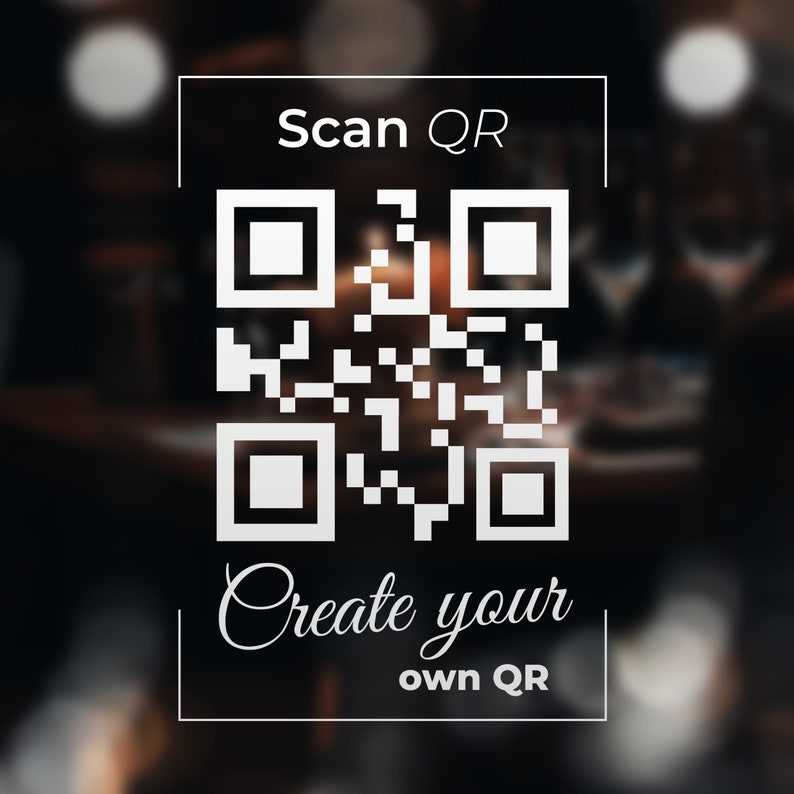 Custom QR Code Scan Me QR Code Custom Text Social Media Etsy