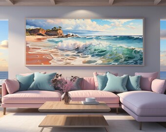 Watercolor Hawaii Beach Art print, Maui Beach Sunset Wall Art, Hawaii Island Poster, Hawaii decor, Coastal Prints, Dreamy Beach Prints