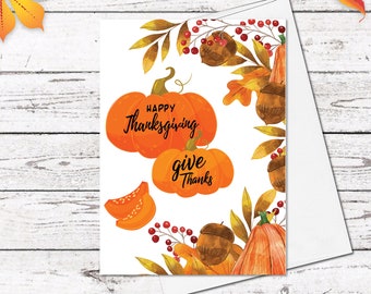 Thanksgiving Pumpkin Cards – Autumn Leaves, Handmade Greeting Cards