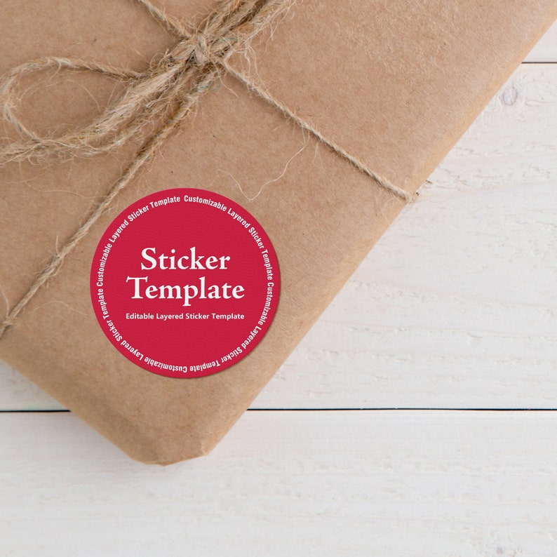 Post Sticker Template Round Sticker Template, Round Sticker Mockup, Photoshop Template ...